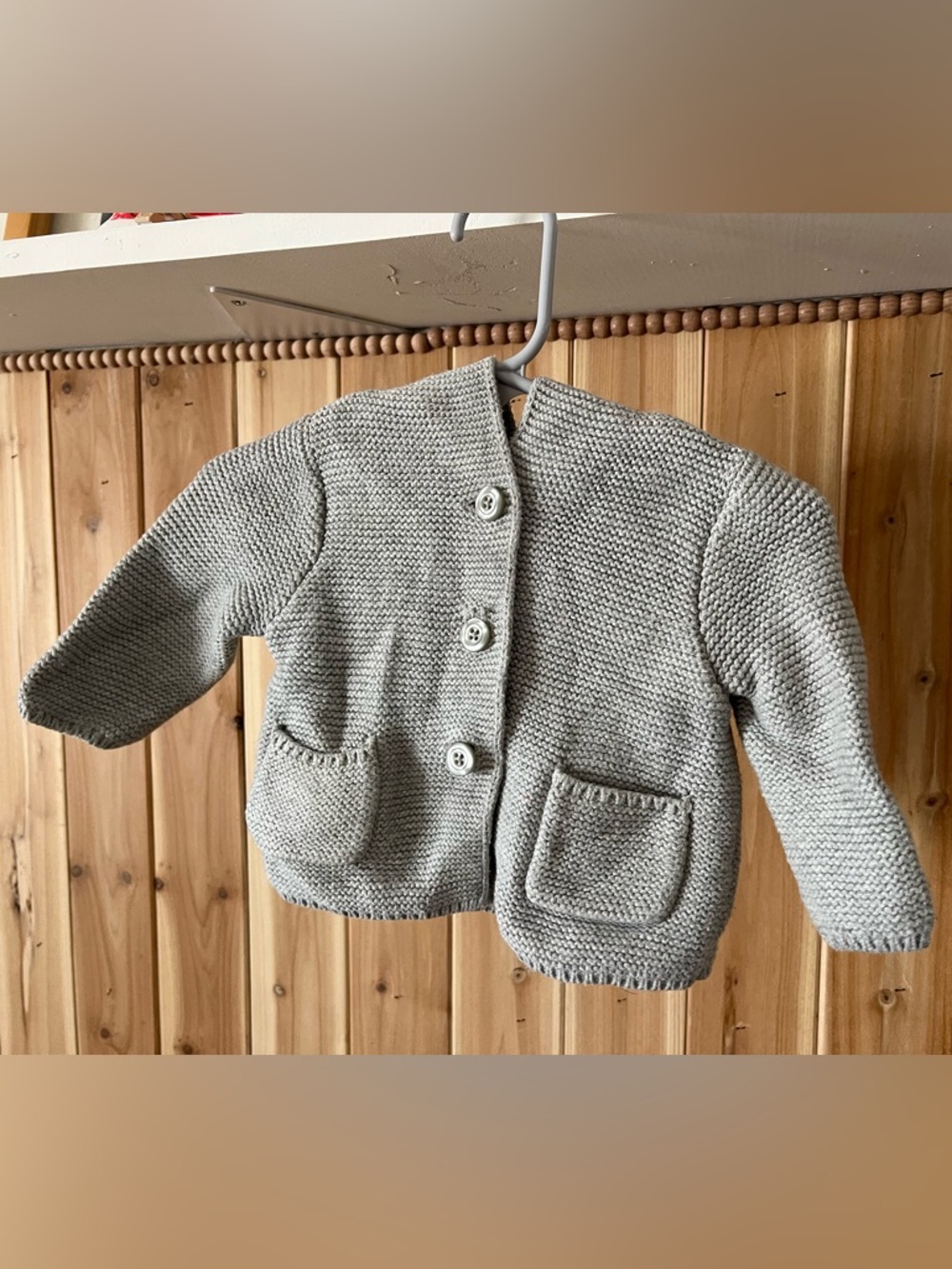 Baby Gap Knit Sweater - Gray with Bear Ears 3-6 months